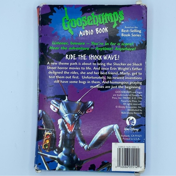 R.L. Stine Goosebumps A Shocker On Shock Street Audio Book Cassette 1996 w Box - Picture 2 of 6
